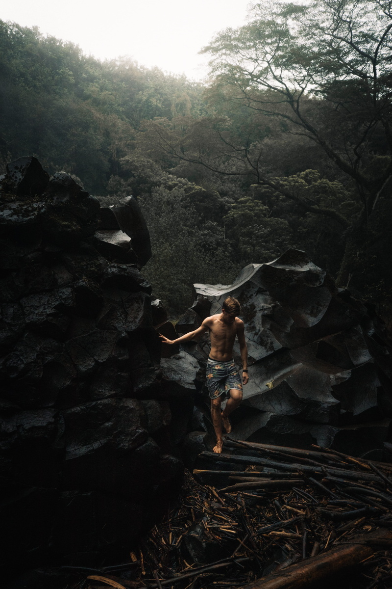 rock, women, tourist, one Person, adventure, man, woodland, travel, men, climb, hiking, hawaii, leaves, leaf, summer, nature, 5K, chasing waterfall, females