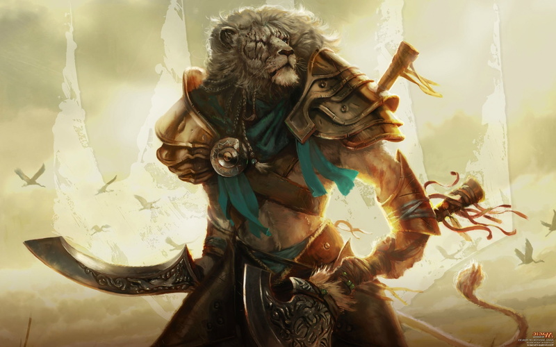 decoration, front view, Ajani Goldmane, magic the gathering, 2K, craft, male likeness, angel, human representation, creativity, sculpture, female likeness