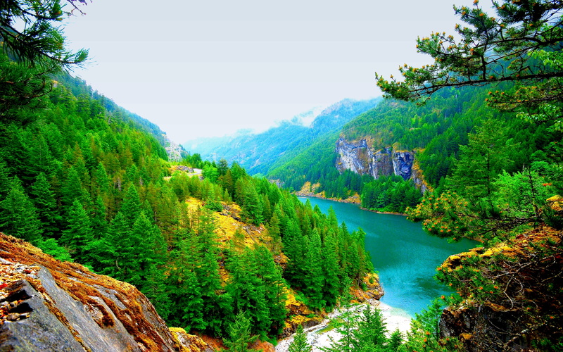 river, 2K, valley, hq, washington, skagit