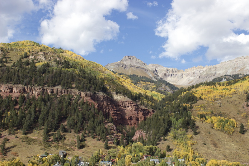 fall, coniferous tree, tree, tranquil scene, cloud - sky, remote, landscape, land, sky, day, tranquility, nature, non-urban scene, mountain range, colorado