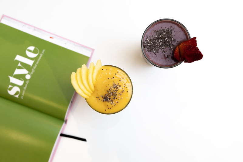 glass, drink, from above, freshness, studio shot, conceptual, smoothie, smoothies, close-up, table, fruit, healthy eating, fruit shake, wellbeing, refreshment