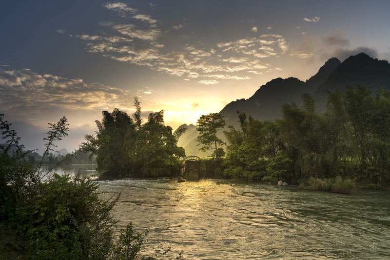 tree, river, golden, the landscape, body, the valley, plant, background, idyllic, no people, no one, tranquility, scenery, mountain, equipment, sky, rice