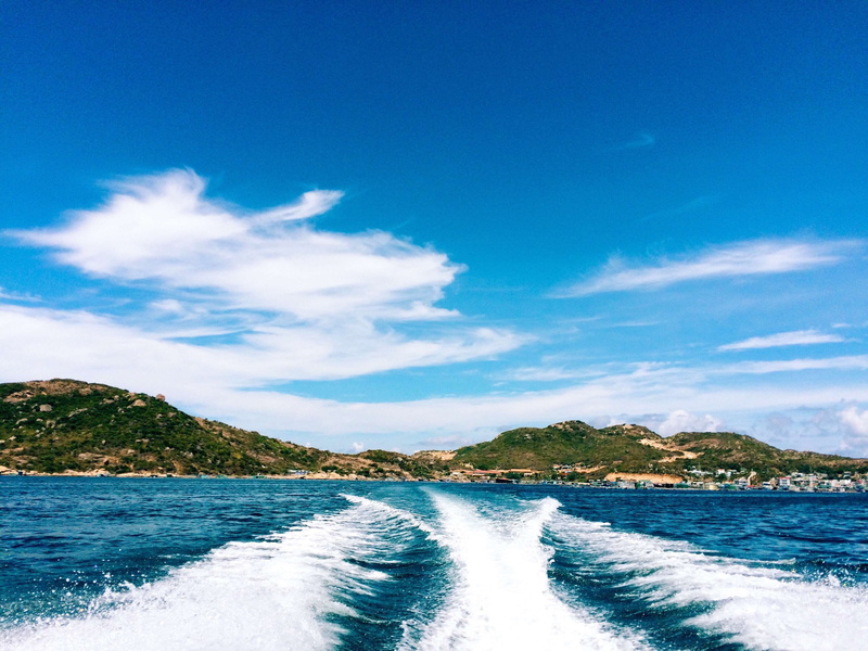sport, tranquil scene, wake - water, sky, water, 2K, cloud - sky, sea, no people, aquatic sport, wake, blue, nature, scenics - nature, binh ba island