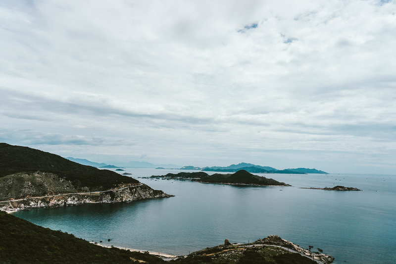beauty in nature, mountain, mountain range, environment, non-urban scene, lagoon, cam ranh, tranquil scene, binh ba island, 2K, no people, sky, land, outdoors
