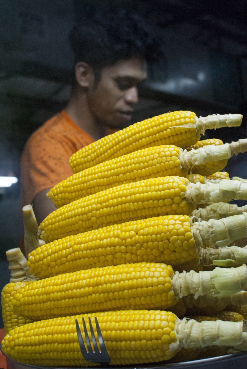 kinabalu, asia, corn, for sale, 4K, yellow, retail, borneo, close-up, sabah, kota kinabalu, real people, malaysia, city, one person, focus on foreground