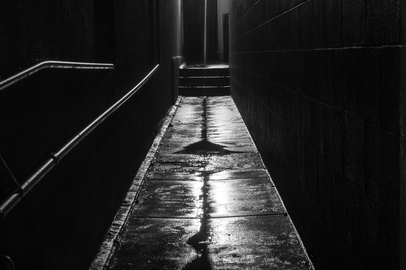 no people, tarmac, floor, empty, city, indoors, urban, building, flagstone, wall - building feature, high angle view, alleyway, 5K, town, tunnel, light