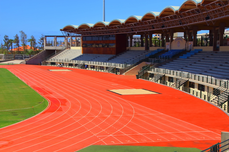 building, travel, track, built structure, architecture, 5K, staircase, stadium, building exterior, sunlight, day, luxury, absence, sport, roof, athletics