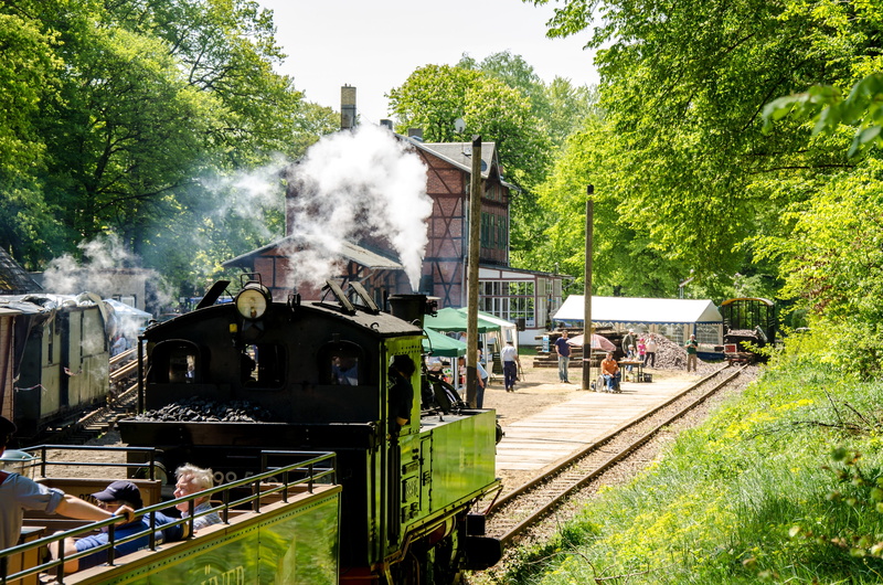 steam railway, mode of transportation, loco, public transportation, sächische ivk, festival, nostalgia, plant, green color, steam train, pollution, smoke - physical structure