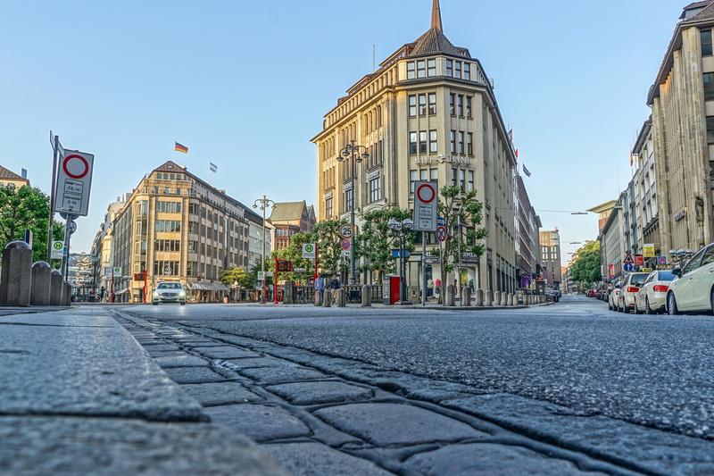 cityscape, 5K, city street, transportation, taxi, street, no people, europe, day, holiday, building, city, outdoors, the way forward, paving stone, direction