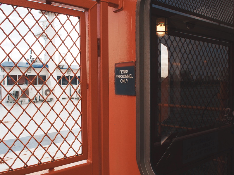 fence, boundary, ny, ferry, architecture, built structure, entrance, new york city, new york, western script, metal, safety, united states, nyc, 2K, day