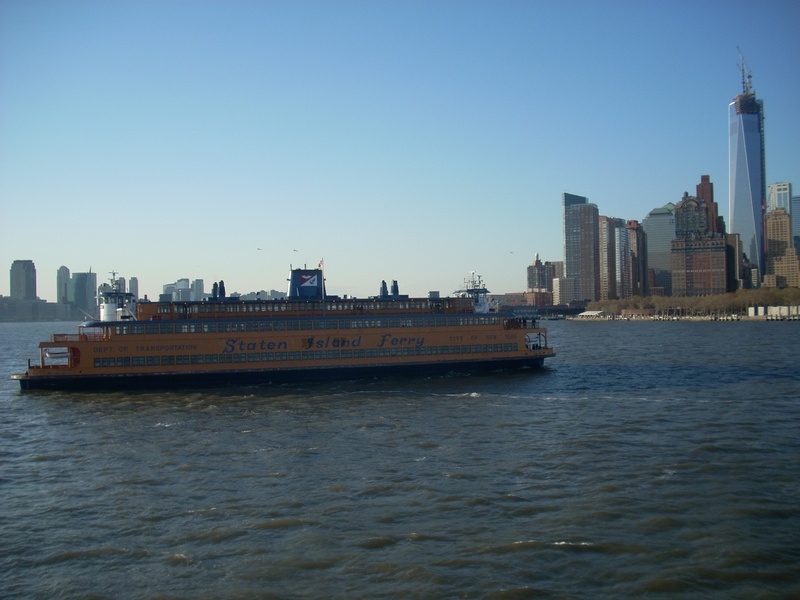 no people, ship, water, architecture, freight transportation, new york city, sea, skyscraper, new york, 2K, nature, sky, financial district, outdoors
