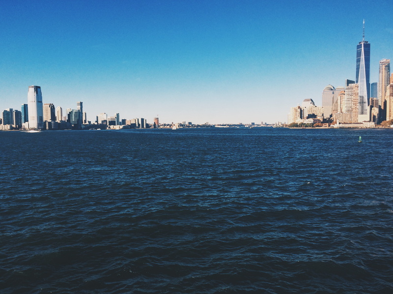 building exterior, waterfront, skyscraper, tower, 2K, sea, manhattan skyline, urban skyline, clear sky, governors island, tall - high, united states, new york