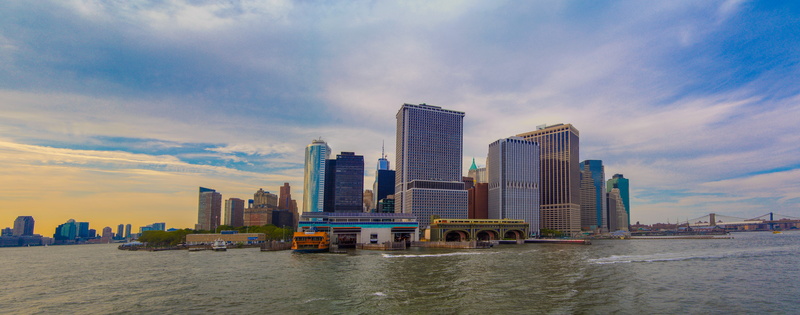 staten island ferry, sky, sunset, architecture, united states, skyline, no people, water, city, modern, urban skyline, outdoors, cityscape, building, built structure