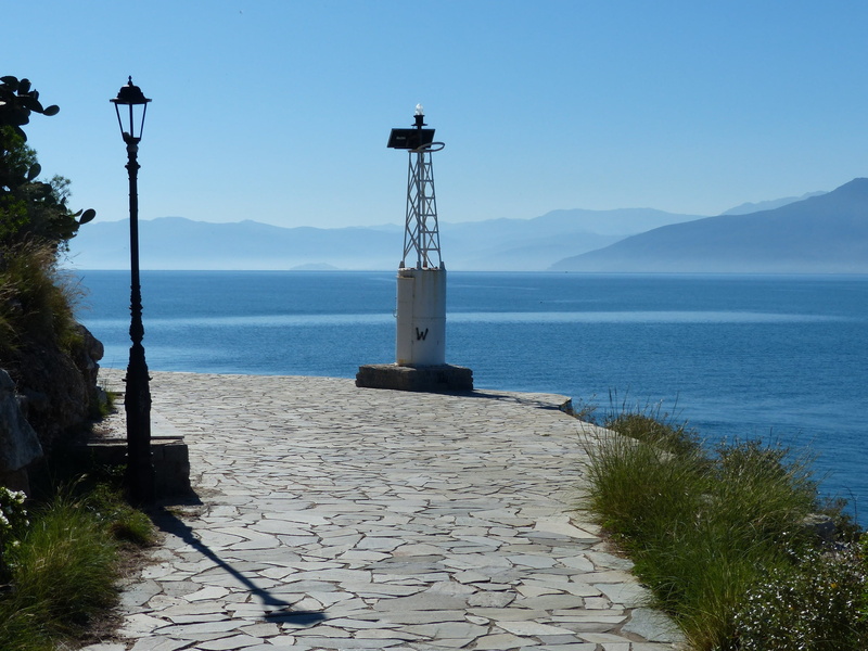no people, 2K, back light, water, building, safety, day, sun and sea, nafplio, beach, sky, scenics - nature, sun, tower, mediterranean Sea, lighthouse