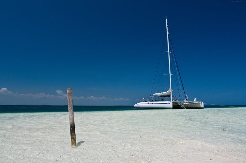 water, transportation, day, beauty in nature, tranquil scene, nature, tranquility, mast, sailing, no people, Caribbean sea, sky, yacht, outdoors, sea, 4K