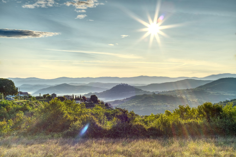lens flare, holiday, mountain range, bright, jadruhi, morning, landsacape, croatia, sunlight, fog, tranquil scene, landscape, tree, tranquility, deep, sunbeam