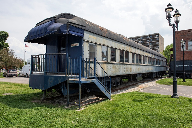 field, railroad track, built structure, huntington, vintage, cloud - sky, railroad, west virginia, old, grass, train - vehicle, train, mode of transportation