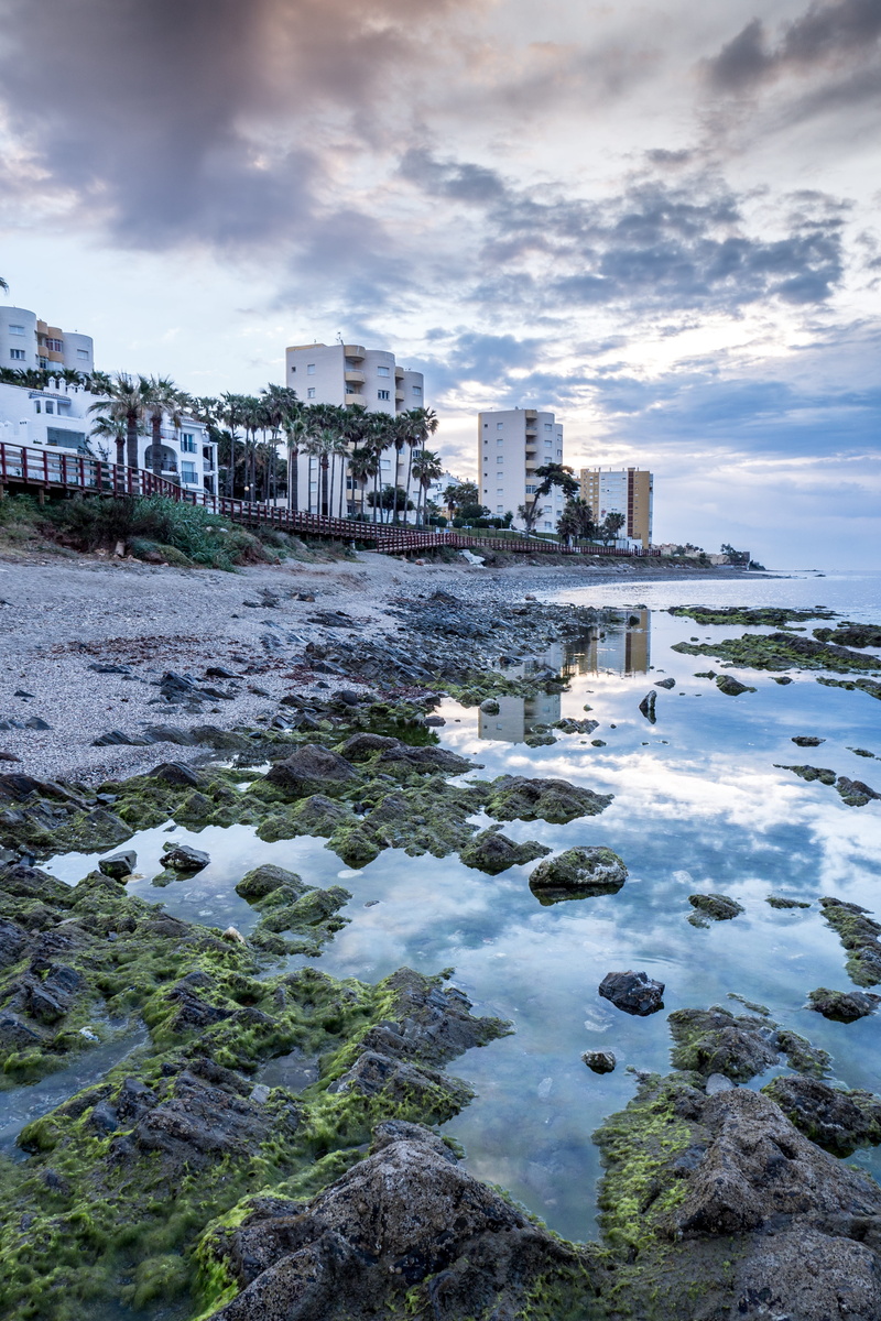 dawn, beauty in nature, mijas, solid, horizon, rock - object, flowing water, walk, nature, cloud - sky, sky, building exterior, afternoon, building, malaga