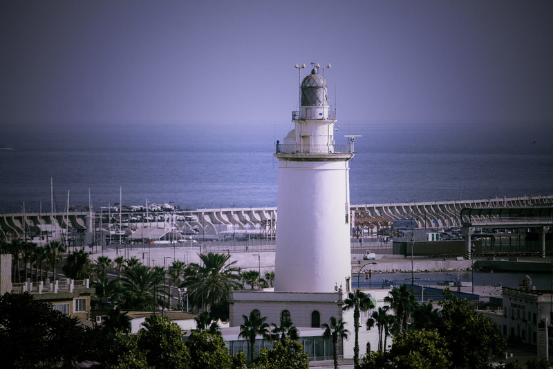 afternoon, sky, serenity, built structure, andalusia, dawn, guidance, water, travel destinations, port, lighthouse, travel, architecture, bay, zen, spain