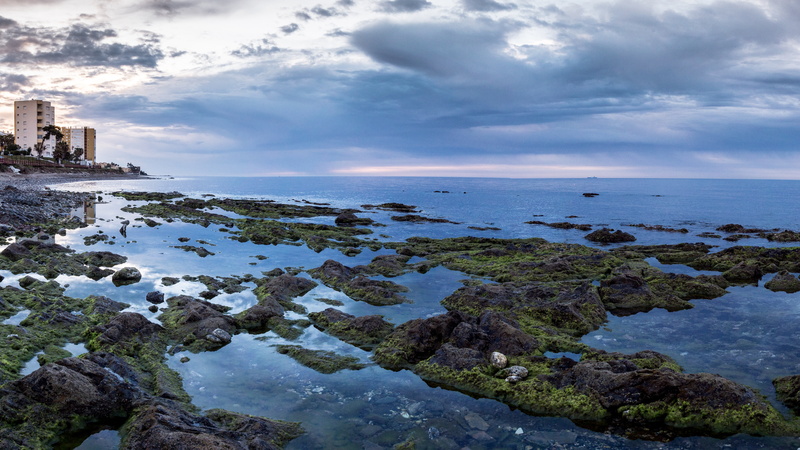 horizon over water, environment, dawn, solid, travel destinations, land, outdoors, sky, water, no people, walk, mijas, edge of the sea, afternoon, rock - object