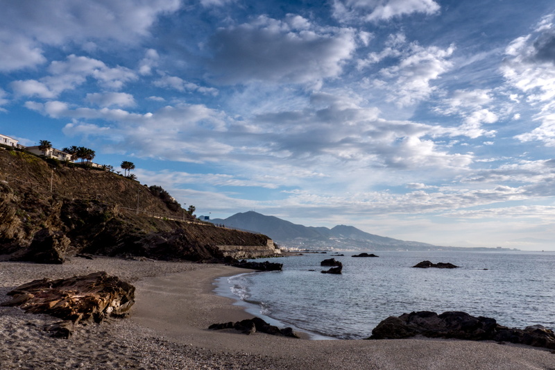 rocky coastline, tranquility, nature, no people, malaga, outdoors, rock, coastline, mijas, sky, beauty in nature, beach, idyllic, shore, holiday, bay, walk