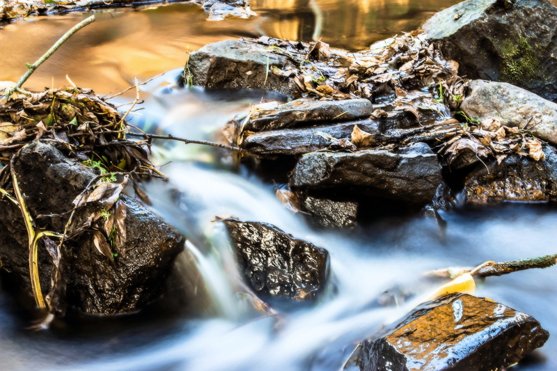 solid, waterfall, motion, mood, shallow, scree, forest, driving leaves, beauty in nature, waters, 5K, stones, stream - flowing water, no people, blurred motion
