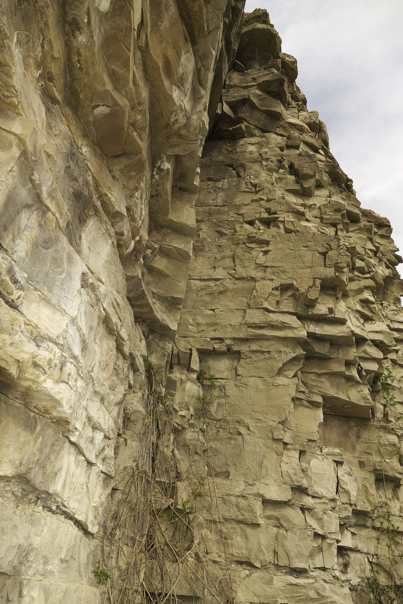 solid, ancient civilization, schroff, flaked off, sky, dry, form, decay, lines, structure, rock formation, nature, stone, stone wall, low angle view, erosion