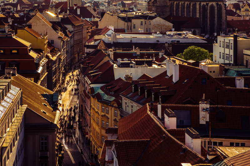 roof, place of worship, day, czechia, building, praha, residential district, town, 4K, built structure, illuminated, house, the powder tower, sunlight