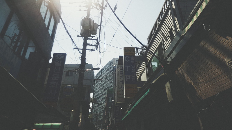 korea, day, street, city, nature, seoul, cable, outdoors, power line, industry, residential district, building exterior, south korea, eulji-ro, low angle view