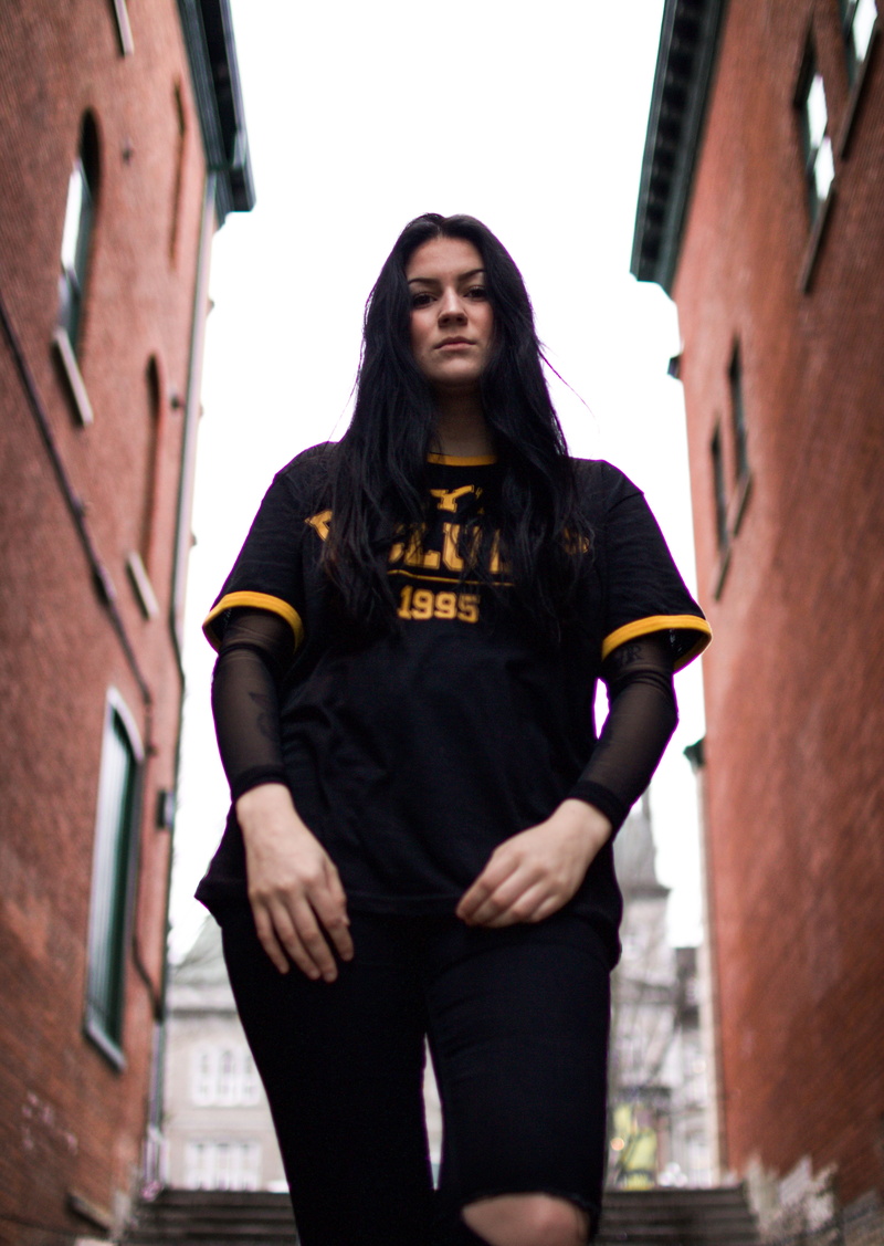 urban Scene, black shirt, day, real people, 5K, taking, people, outdoors, built structure, building exterior, architecture, self, yellow, city, lady, leisure activity
