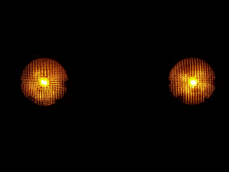 level crossing, road works, yellow, outdoors, orange color, limit, electric lamp, copy space, attention, lights, 2K, light, bark, dark, geometric shape