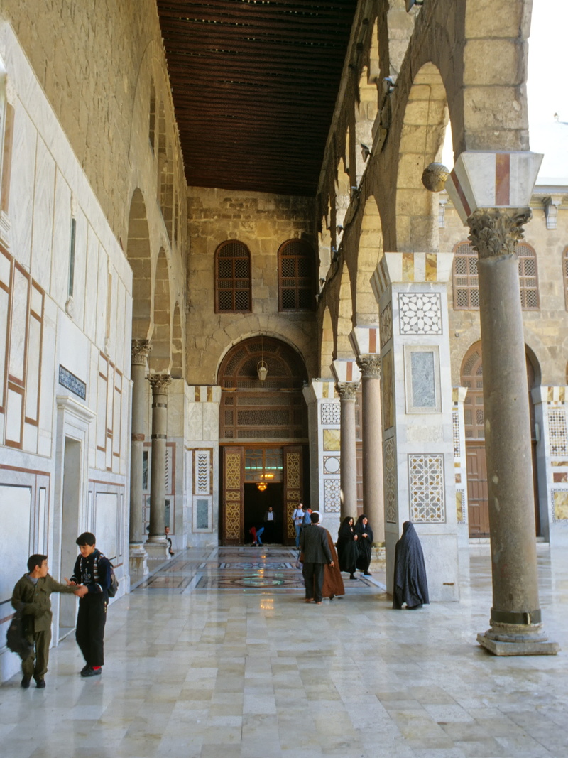 real people, architectural column, architecture, group of people, mosque, islam, history, men, building, arch, day, spirituality, 2K, walking, syria, adult