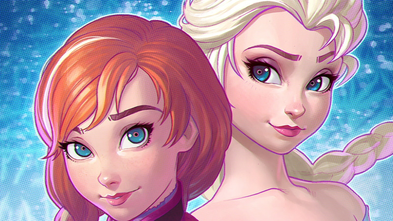 anna, frozen, elsa, girls, face, art, beauty, Disney, the film, 1080P