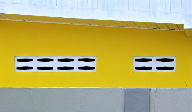 outdoors, shape, roxy, alloy, wall, wall - building feature, roof, concrete, hole, creative, backgrounds, yellow, travel, caribbean, no people, close-up