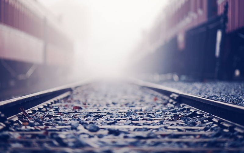 public transportation, railroad track, train station, transportation, 1080P, railway, diminishing perspective, no people, vanishing point, architecture