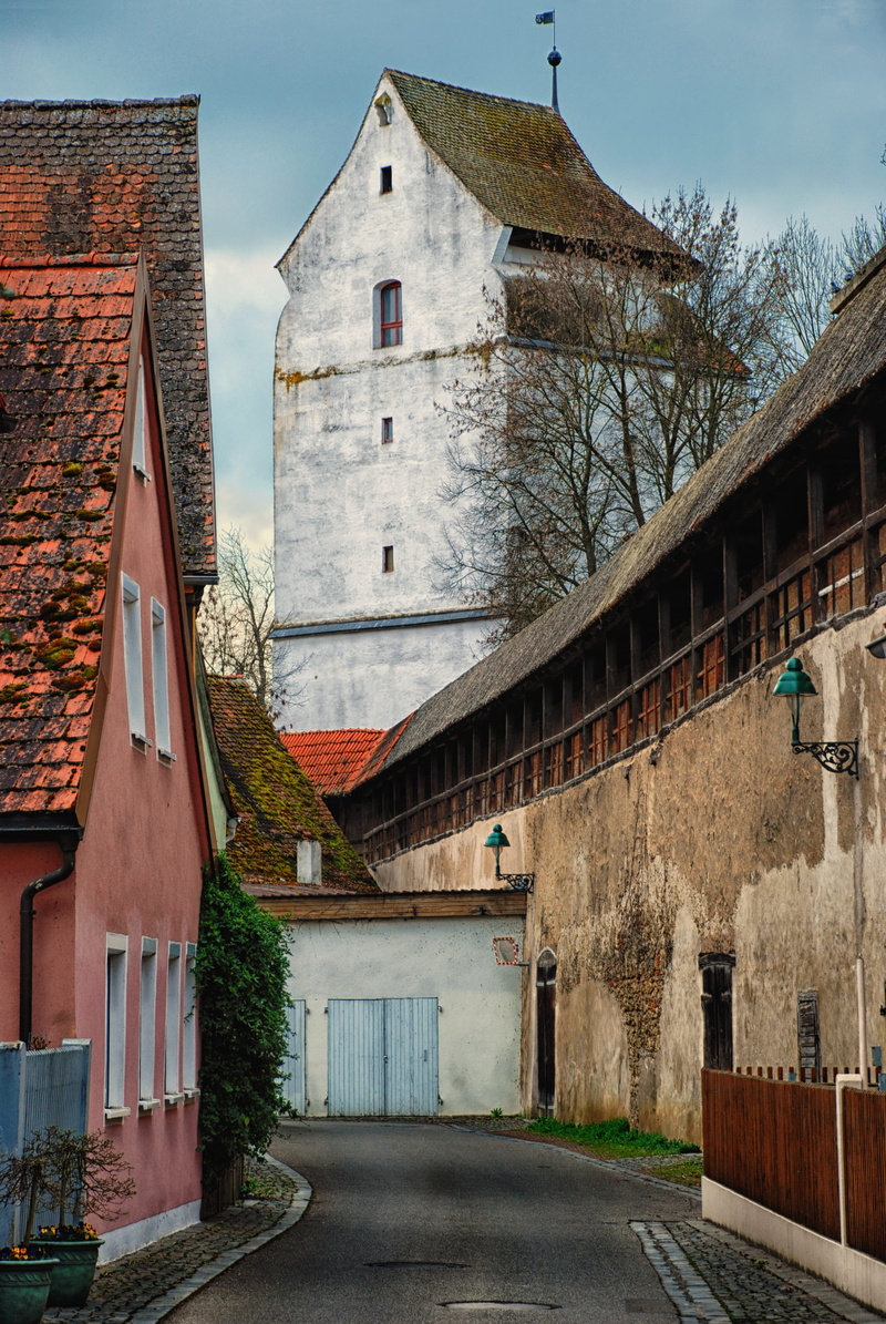 plant, the way forward, nördlingen, house, alley, historic center, street, building, nature, place of worship, built structure, 4K, sky, residential district