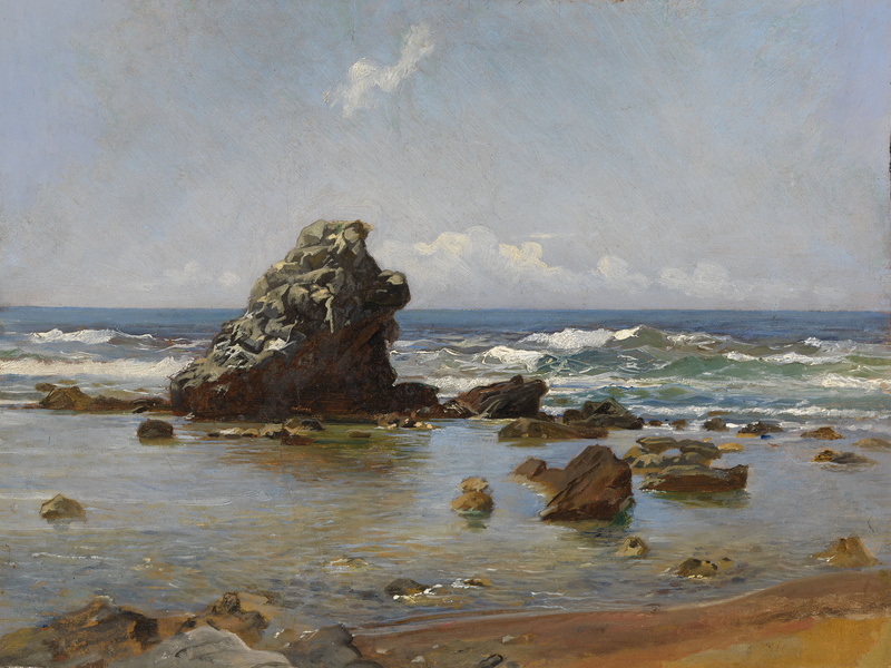 outdoors, rock, motion, beauty in nature, wave, land, eroded, tranquil scene, solid, classic art, horizon over water, sea, no people, scenics - nature