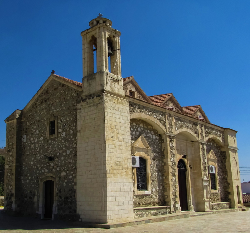 building, belief, low angle view, cyprus, blue, 18th century, building exterior, spirituality, no people, Orthodox, sky, religion, clock, clear sky, the past