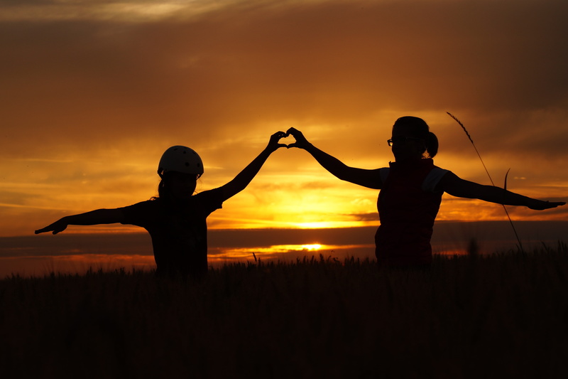 arms outstretched, nature, one, child, woman, heart, outdoors, family, together, person, human arm, feeling, arms raised, leisure activity, silhouette
