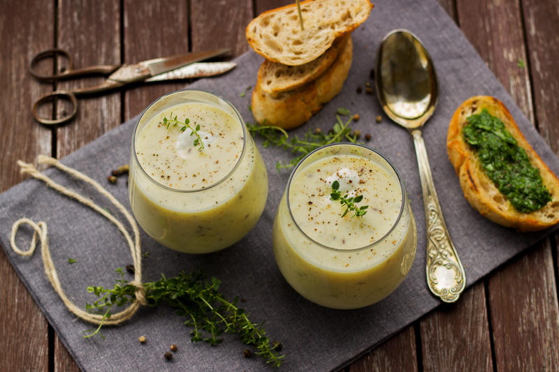 pesto, soup, slice, green, herbs, table, appetizer, bio, fresh, lunch, diet, freshness, vegetables, starter, 4K, vegetable, healthy eating, kitchen, food and drink