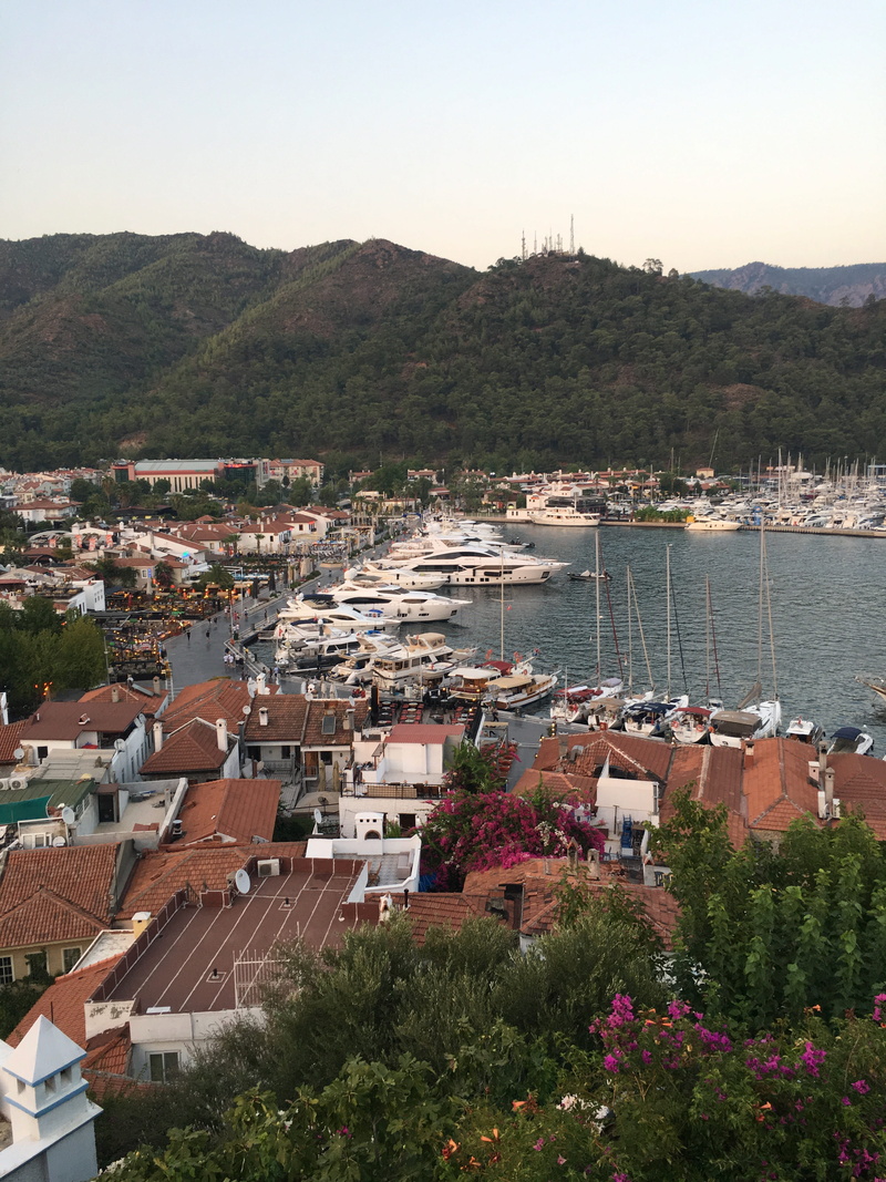 4K, transportation, mountain, architecture, cityscape, no people, plant, built structure, house, water, townscape, high angle view, marmaris, building