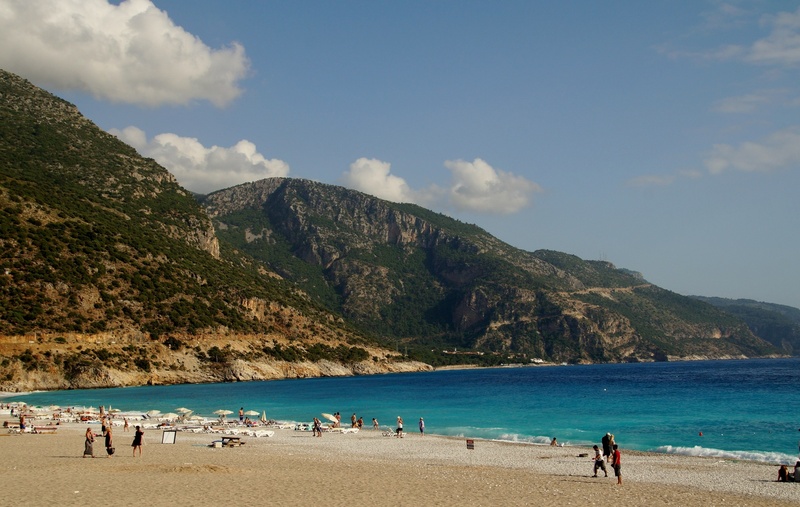 holiday, cloud - sky, leisure activity, sea, vacations, sand, 2K, trip, rock, formation, beach, near, people, scenics - nature, mountain range, mountain