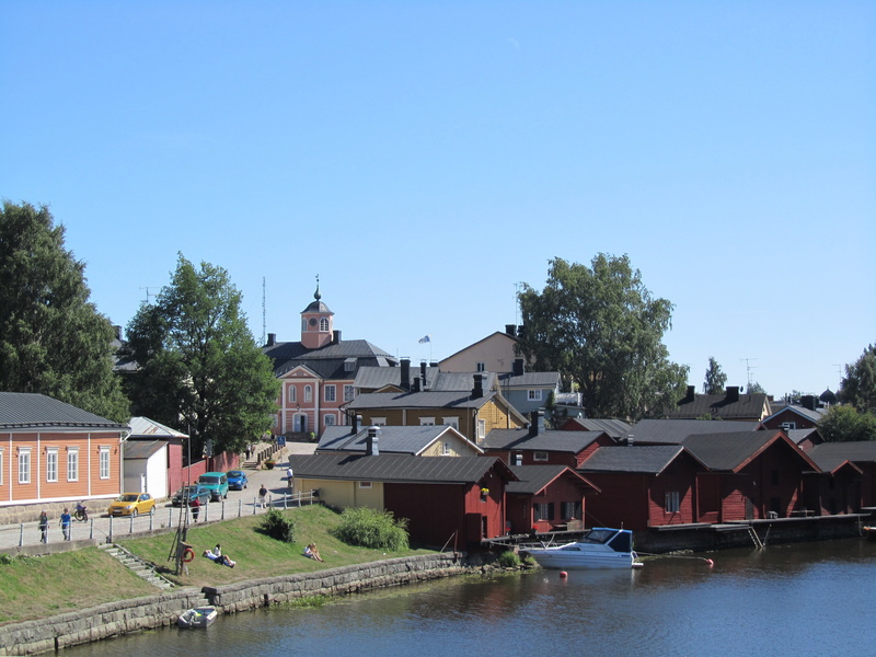 sky, tree, architecture, river, clear sky, built structure, plant, copy space, 4K, building, old, house, nature, turku, historically, day, mode of transportation