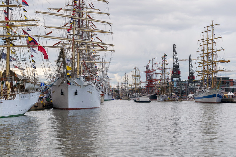 sailing ship, sailboat, turku, aura river, finnish, architecture, river, water, outdoors, summer, vessel, mode of transportation, crane - construction machinery