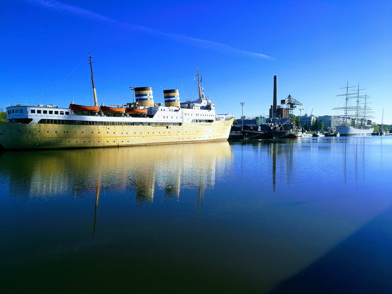 no people, sea, business, moored, turku, architecture, fishing industry, harbor, industry, passenger craft, nautical vessel, sky, transportation, outdoors