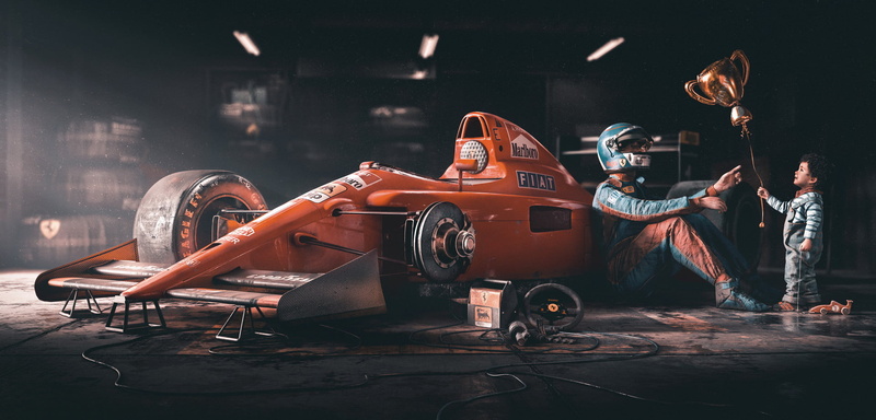 racing, men, children, vehicle, 1080P, red cars, digital, Ferrari, trophy, car