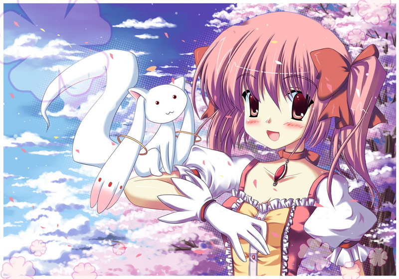 choice, Being, Mahou shoujo madoka magica, Girl, amusement park ride, outdoors, day, 1080P, toy, carousel, multi colored, auto post production filter