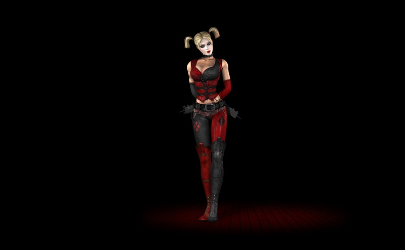 Quinn, standing, Harley, portrait, indoors, one person, adult, front view, looking at camera, red, Batman, young adult, body paint, studio shot