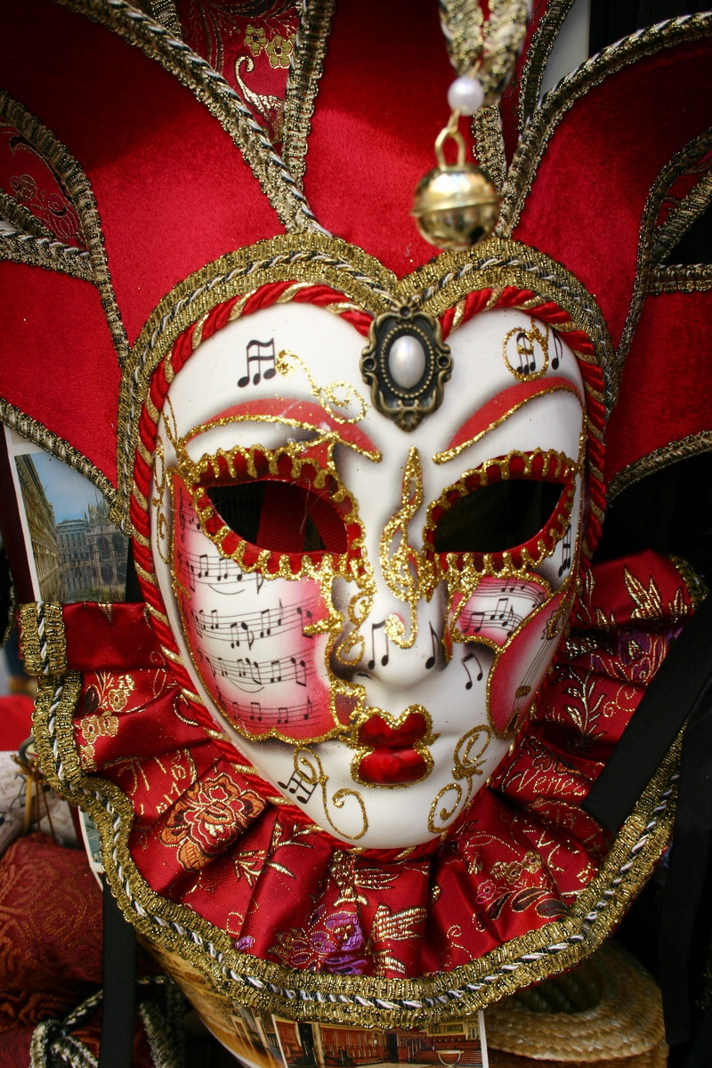 representation, red, arts culture and entertainment, headdress, italy, creativity, indoors, ornate, 2K, festival, mask - disguise, celebration, no people