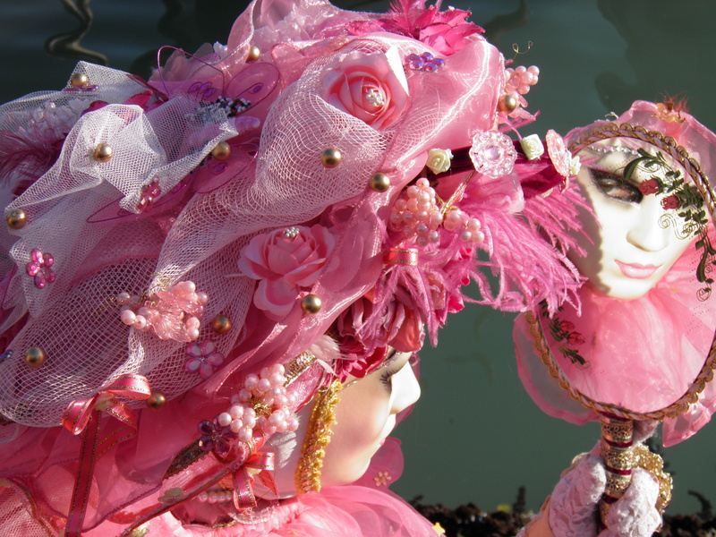 beauty, accent, human representation, close-up, floral, disguise, statue, mask, costume, day, pink color, red, creativity, wearing, art and craft, person